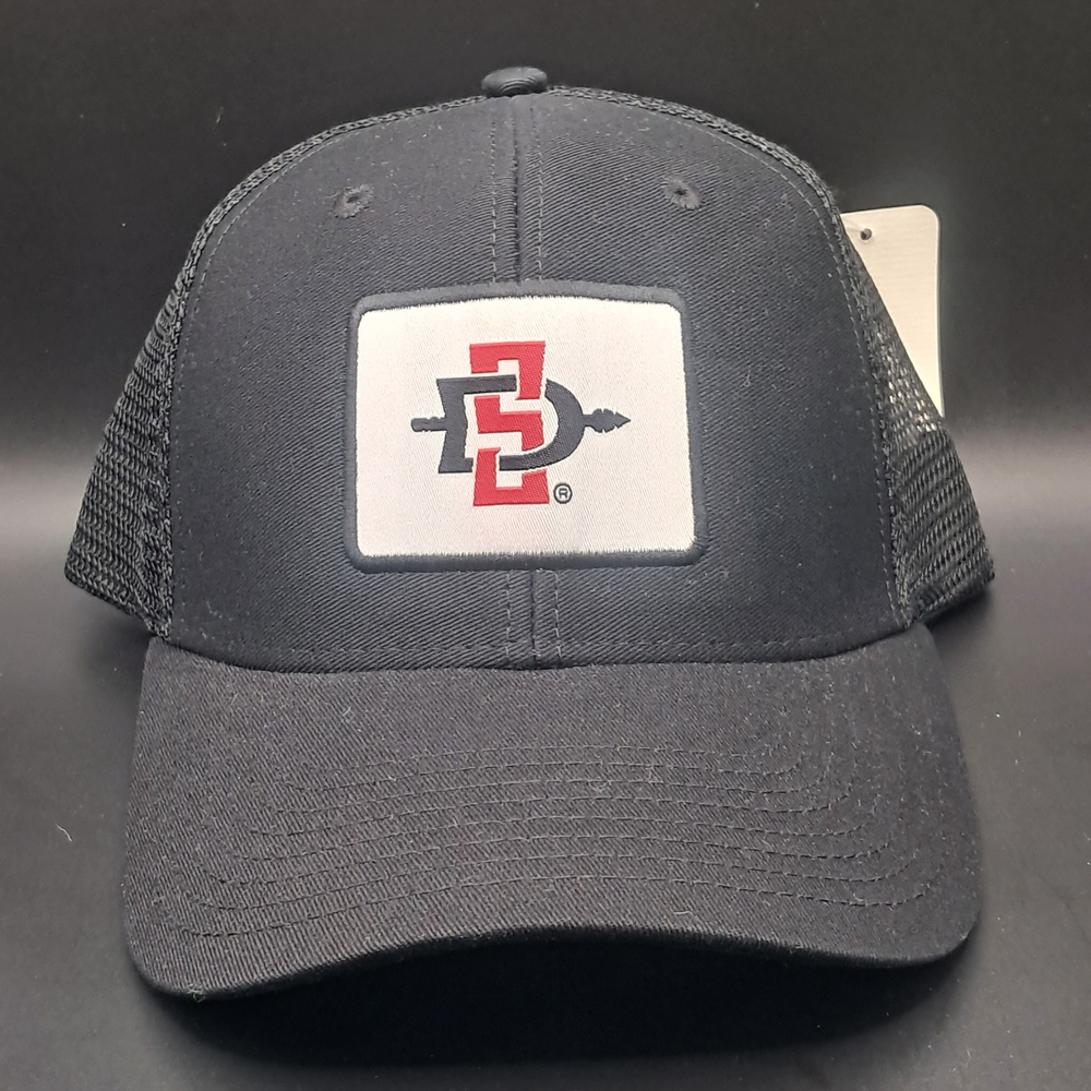 San Diego State Aztecs Black Mesh Trucker Hat